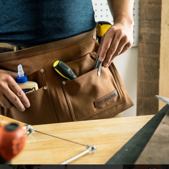 TEXAS CANVAS WARES Waxed Canvas Heavy Duty Work Apron With Pockets NIB - Picture 7 of 11